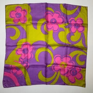 Vintage 1970’s Burmel Original Silk Neck Scarf Pop Art Pattern